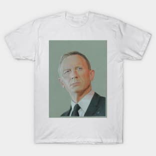 Daniel Craig Coloured encil Portrait T-Shirt